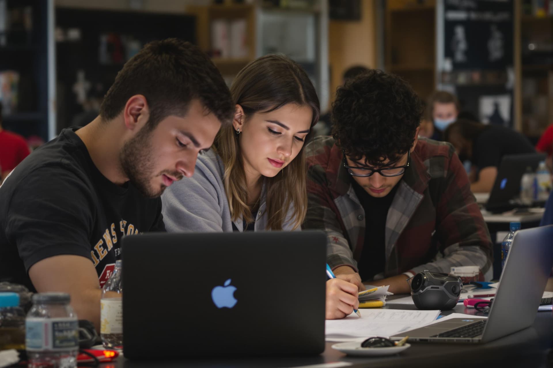 Nursing students studying